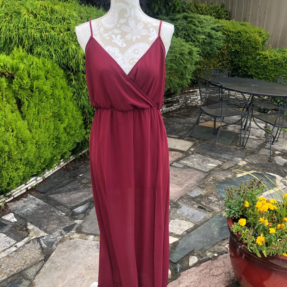 Lush Chiffon Maxi Dress w/ Slit